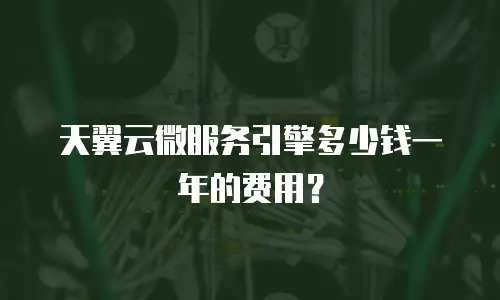 天翼云微服务引擎多少钱一年的费用？