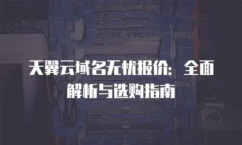 天翼云域名无忧报价：全面解析与选购指南