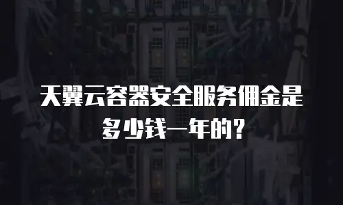 天翼云容器安全服务佣金是多少钱一年的？