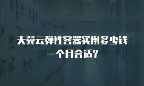 天翼云弹性容器实例多少钱一个月合适？
