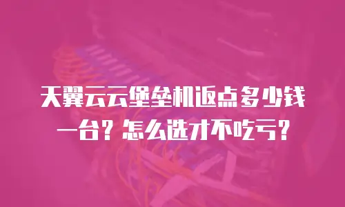 天翼云云堡垒机返点多少钱一台？怎么选才不吃亏？