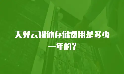 天翼云媒体存储费用是多少一年的？