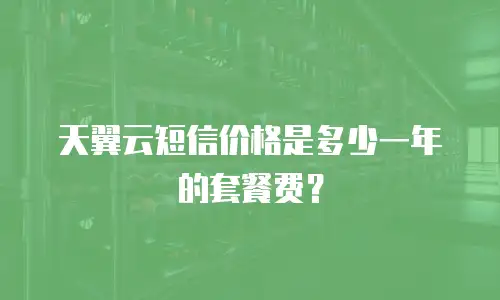 天翼云短信价格是多少一年的套餐费？