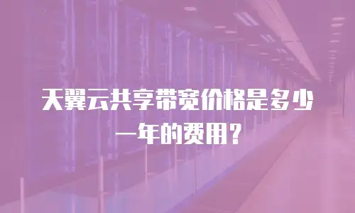 天翼云共享带宽价格是多少一年的费用？