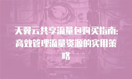 天翼云共享流量包购买指南：高效管理流量资源的实用策略