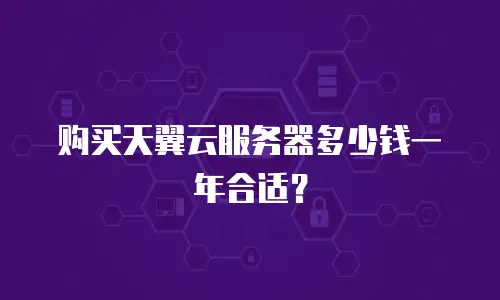购买天翼云服务器多少钱一年合适？