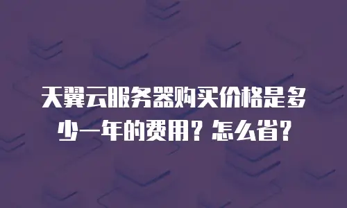 天翼云服务器购买价格是多少一年的费用？怎么省？