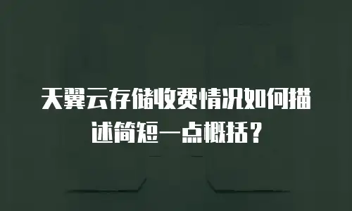 天翼云存储收费情况如何描述简短一点概括？