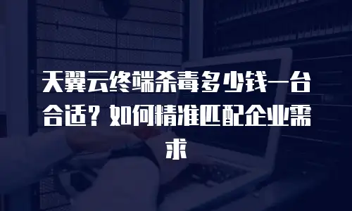 天翼云终端杀毒多少钱一台合适？如何精准匹配企业需求