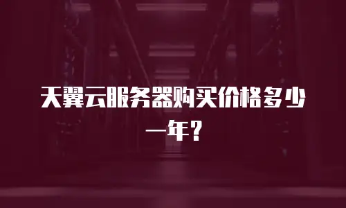 天翼云服务器购买价格多少一年？