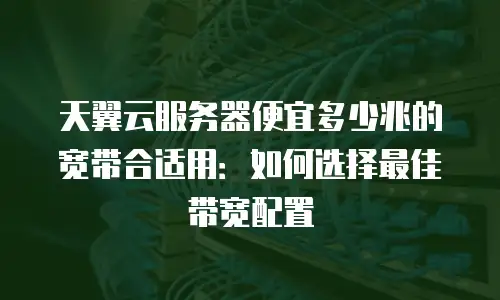 天翼云服务器便宜多少兆的宽带合适用：如何选择最佳带宽配置