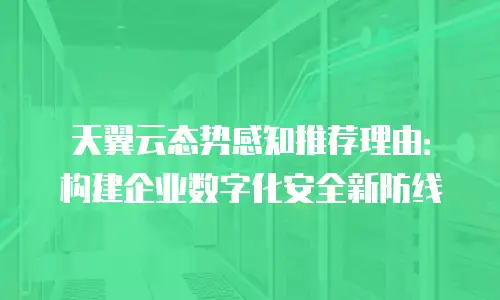 天翼云态势感知推荐理由：构建企业数字化安全新防线