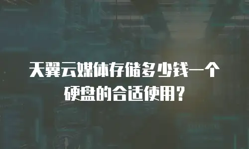 天翼云媒体存储多少钱一个硬盘的合适使用？