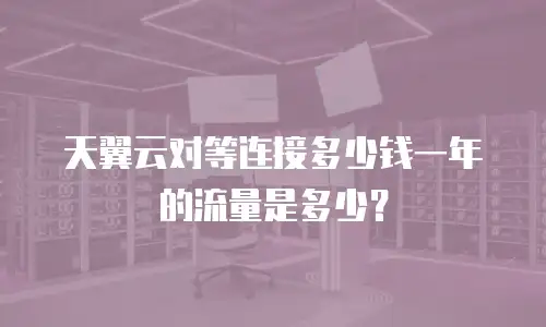 天翼云对等连接多少钱一年的流量是多少？