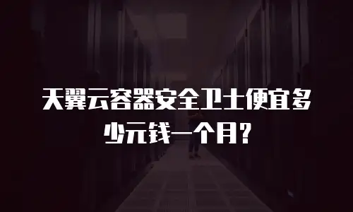 天翼云容器安全卫士便宜多少元钱一个月？