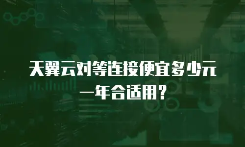 天翼云对等连接便宜多少元一年合适用？
