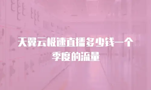 天翼云极速直播多少钱一个季度的流量