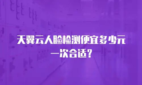 天翼云人脸检测便宜多少元一次合适？