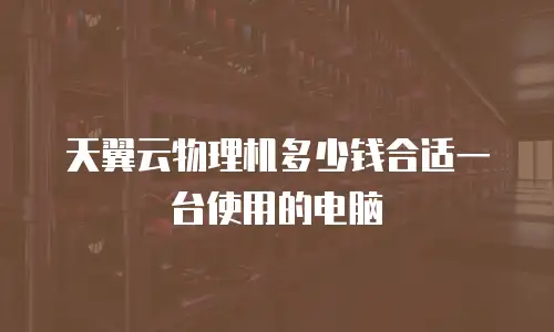 天翼云物理机多少钱合适一台使用的电脑