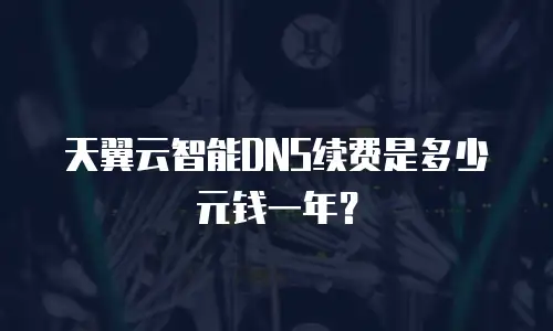 天翼云智能DNS续费是多少元钱一年？