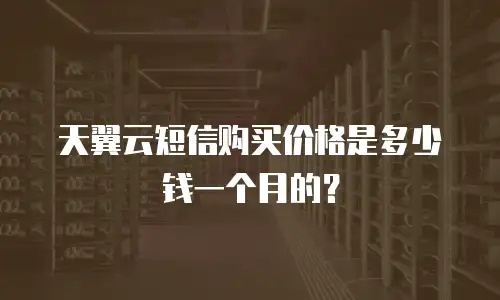 天翼云短信购买价格是多少钱一个月的？