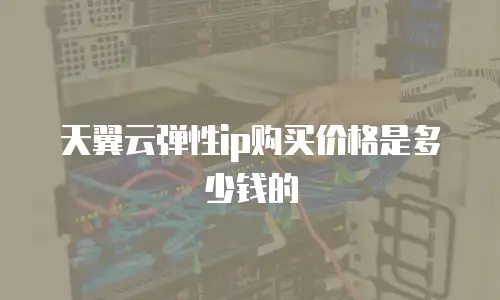 天翼云弹性ip购买价格是多少钱的
