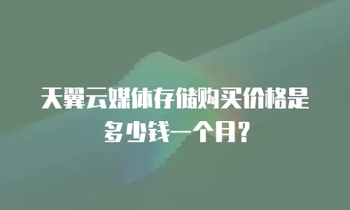 天翼云媒体存储购买价格是多少钱一个月？