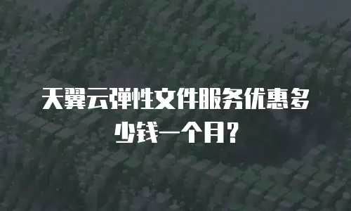 天翼云弹性文件服务优惠多少钱一个月？