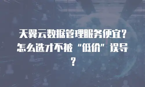 天翼云数据管理服务便宜？怎么选才不被&ldquo;低价&rdquo;误导？