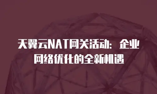 天翼云NAT网关活动：企业网络优化的全新机遇