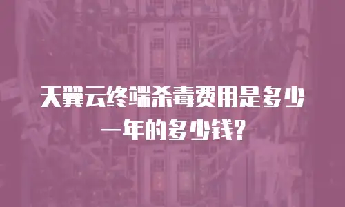 天翼云终端杀毒费用是多少一年的多少钱？