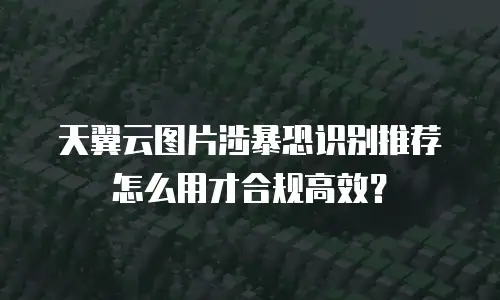 天翼云图片涉暴恐识别推荐怎么用才合规高效？