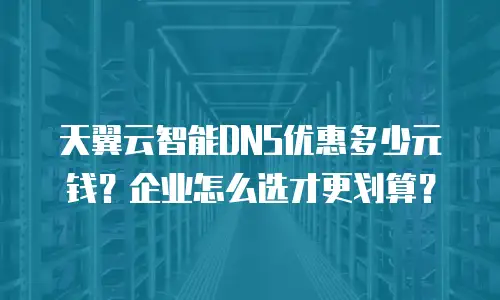 天翼云智能DNS优惠多少元钱？企业怎么选才更划算？