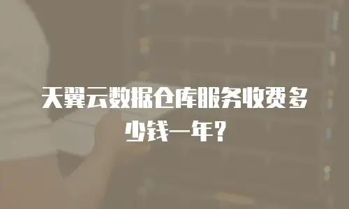 天翼云数据仓库服务收费多少钱一年？