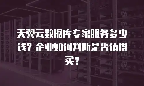 天翼云数据库专家服务多少钱？企业如何判断是否值得买？