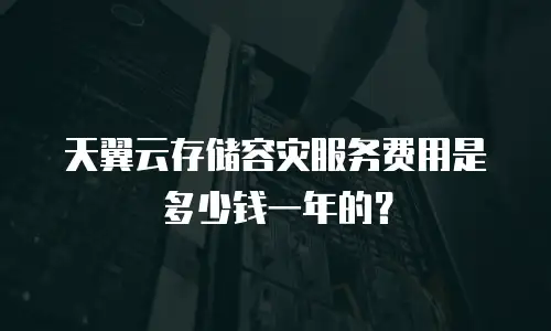 天翼云存储容灾服务费用是多少钱一年的？