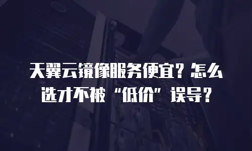 天翼云镜像服务便宜？怎么选才不被&ldquo;低价&rdquo;误导？