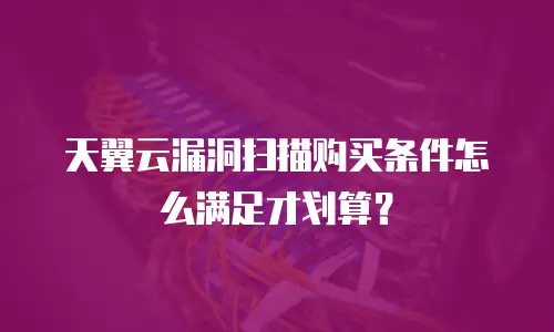 天翼云漏洞扫描购买条件怎么满足才划算？