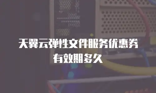 天翼云弹性文件服务优惠券有效期多久
