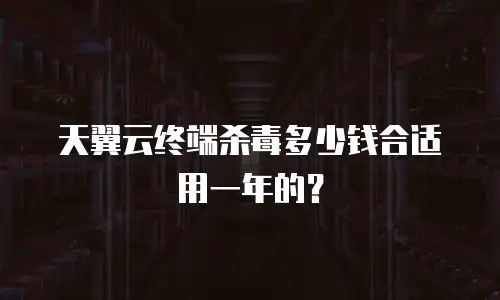天翼云终端杀毒多少钱合适用一年的？