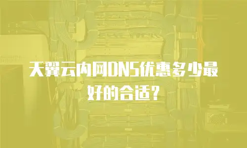 天翼云内网DNS优惠多少最好的合适？