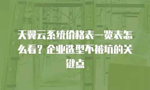 天翼云系统价格表一览表怎么看？企业选型不被坑的关键点