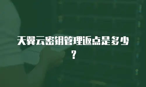 天翼云密钥管理返点是多少？