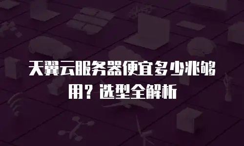 天翼云服务器便宜多少兆够用？选型全解析
