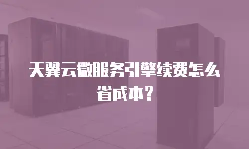 天翼云微服务引擎续费怎么省成本？