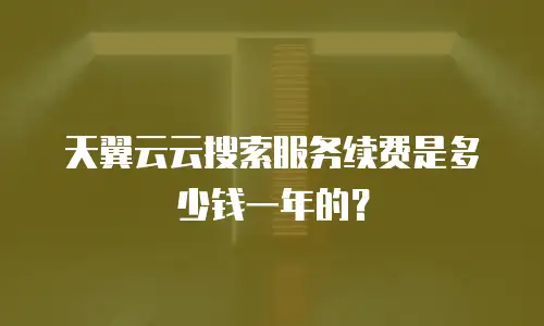 天翼云云搜索服务续费是多少钱一年的？