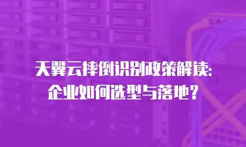 天翼云摔倒识别政策解读：企业如何选型与落地？