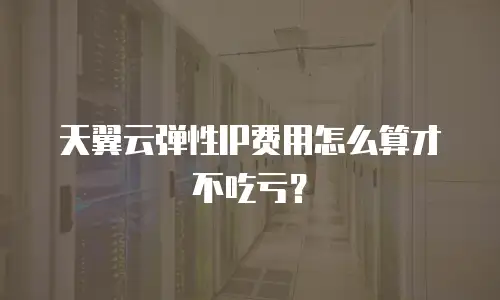 天翼云弹性IP费用怎么算才不吃亏？
