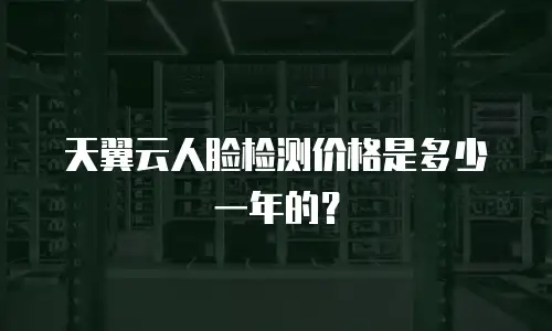 天翼云人脸检测价格是多少一年的？