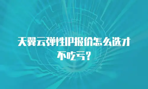 天翼云弹性IP报价怎么选才不吃亏？